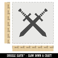 Crossed Swords Battle Icon Wall Cookie DIY Craft Reusable Stencil