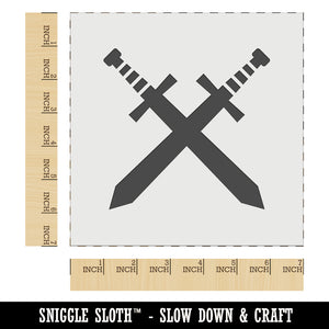 Crossed Swords Battle Icon Wall Cookie DIY Craft Reusable Stencil