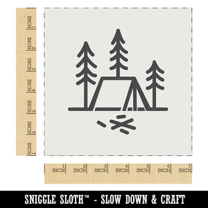 Simple Tent Camping in Woods Wall Cookie DIY Craft Reusable Stencil