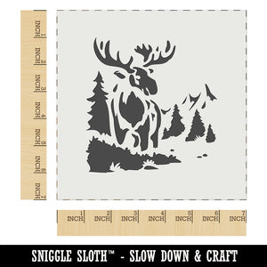 Wild Moose in Rocky Mountains Nature Wall Cookie DIY Craft Reusable Stencil