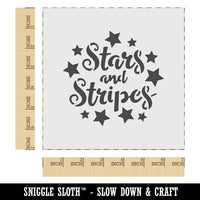 Stars and Stripes Script with Stars Wall Cookie DIY Craft Reusable Stencil