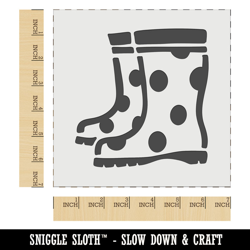 Adorable Summer Polka Dot Rain Boots Wall Cookie DIY Craft Reusable Stencil