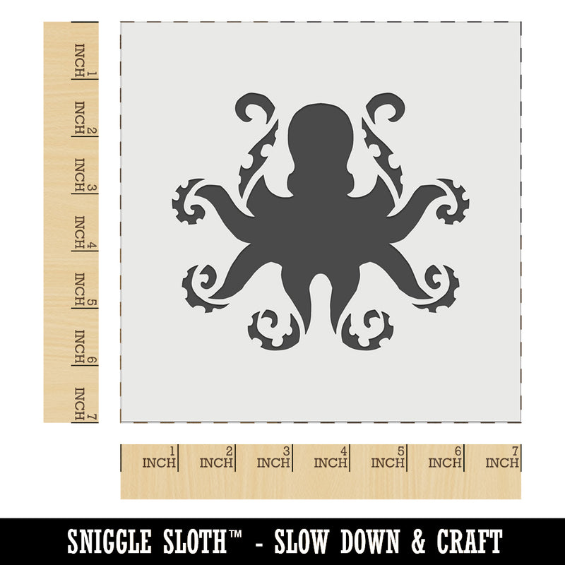 Octopus with Twisting Tentacle Arms Wall Cookie DIY Craft Reusable Stencil