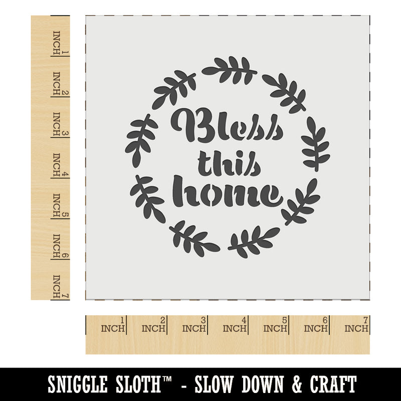 Bless This Home in Wreath Wall Cookie DIY Craft Reusable Stencil