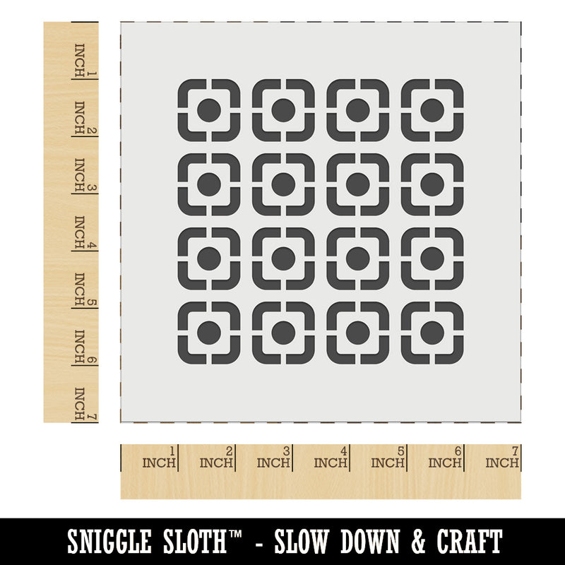 Circle in Square Pattern Wall Cookie DIY Craft Reusable Stencil