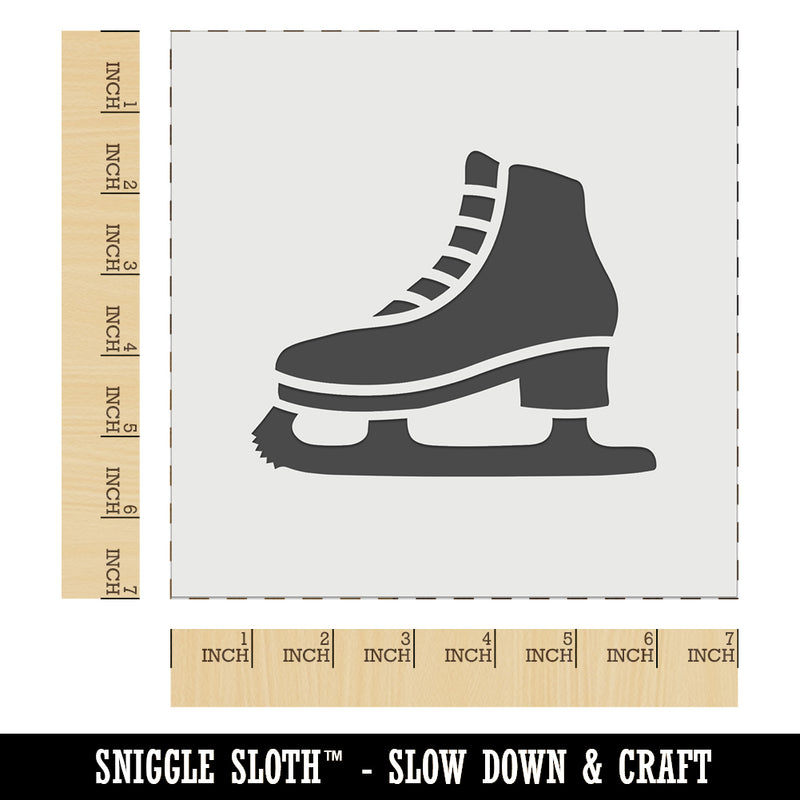 Ice Skate Skating Winter Sport Wall Cookie DIY Craft Reusable Stencil