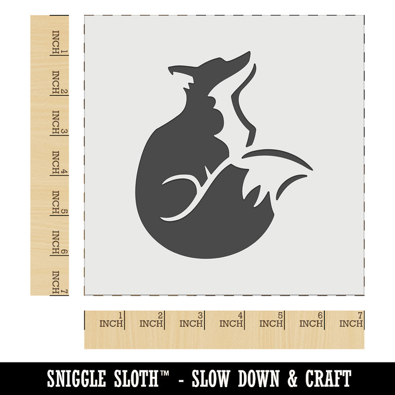 Sitting Fox Looking Up Wall Cookie DIY Craft Reusable Stencil