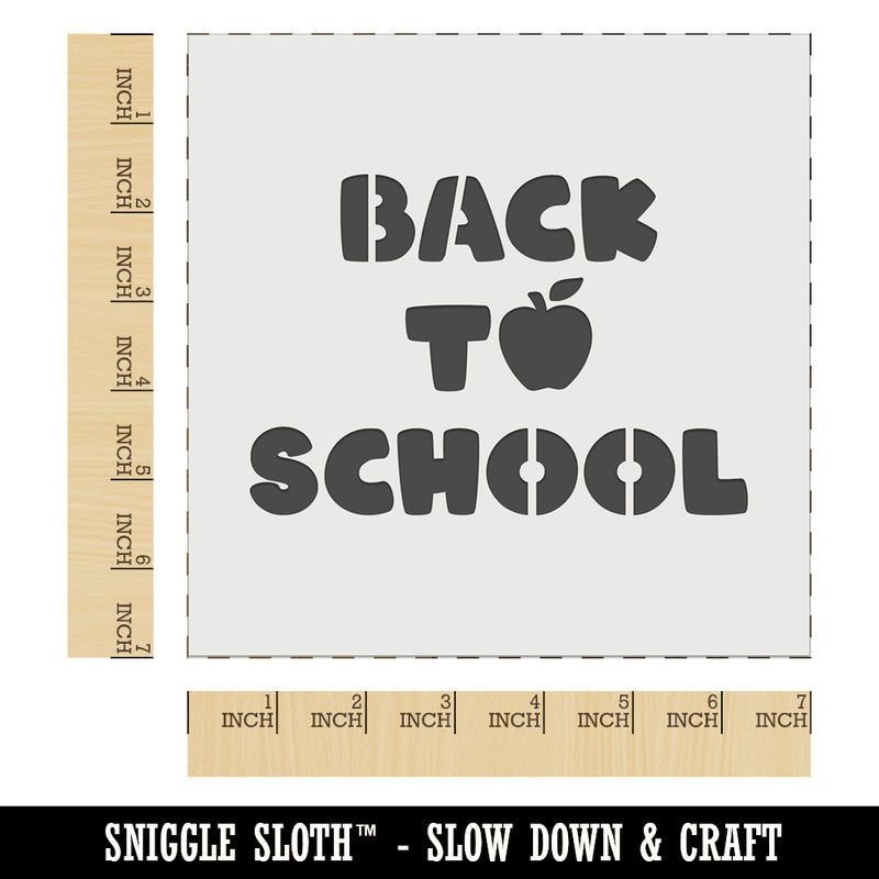 Back to School Text Apple Wall Cookie DIY Craft Reusable Stencil