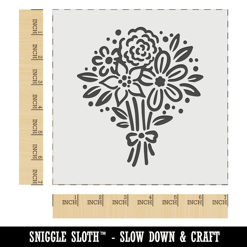 Flower Bouquet Wall Cookie DIY Craft Reusable Stencil