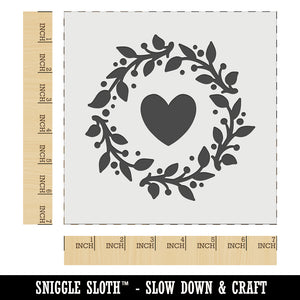 Foliage Wreath with Heart Center Wall Cookie DIY Craft Reusable Stencil