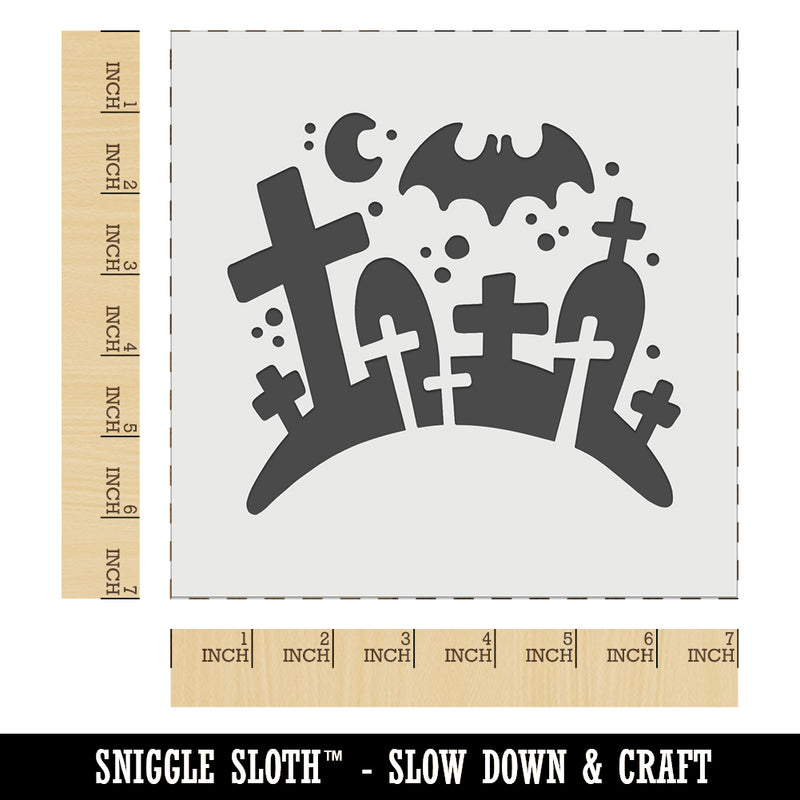 Halloween Graveyard Cemetery Tombstones Wall Cookie DIY Craft Reusable Stencil