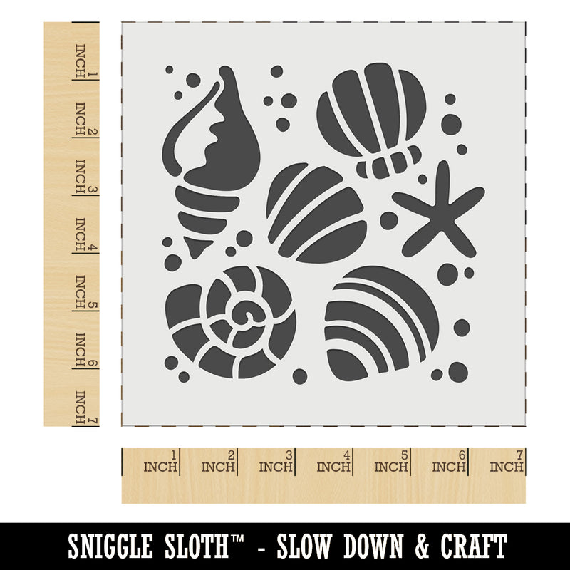 Seashells and Starfish Wall Cookie DIY Craft Reusable Stencil