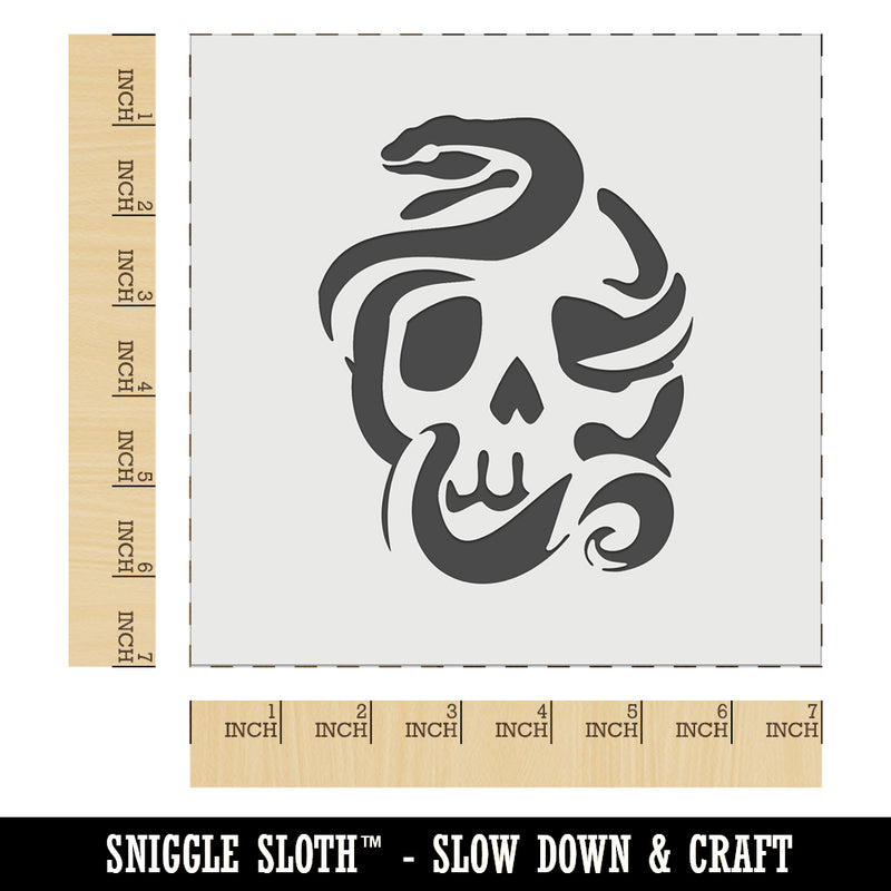 Sinister Skull with Snake Serpent Wall Cookie DIY Craft Reusable Stencil