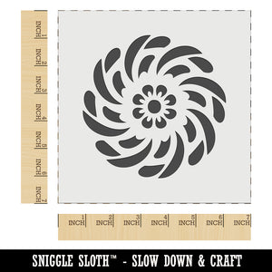 Swirling Geometrical Flower Wall Cookie DIY Craft Reusable Stencil