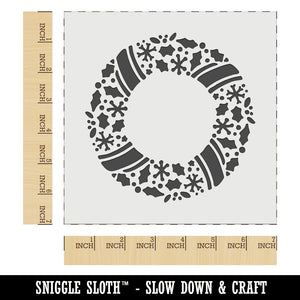 Christmas Wreath Detailed Wall Cookie DIY Craft Reusable Stencil