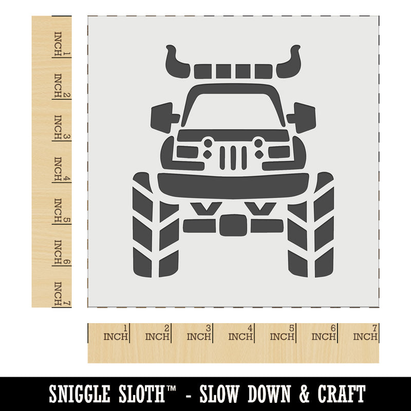 Monster Truck with Bull Horns Wall Cookie DIY Craft Reusable Stencil