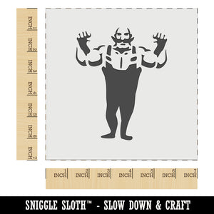 Buff Strong Bald Circus Man with Mustache Wall Cookie DIY Craft Reusable Stencil