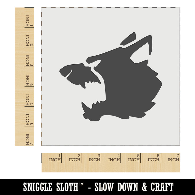 Ferocious Snarling Wolf Head Side Wall Cookie DIY Craft Reusable Stencil