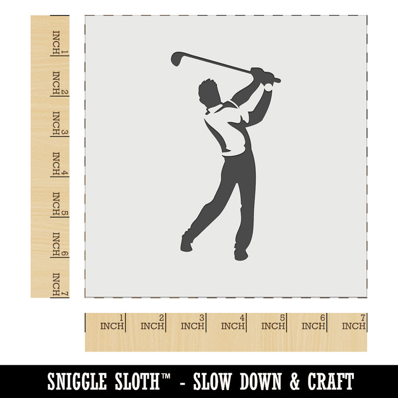 Man Swinging Golf Club Wall Cookie DIY Craft Reusable Stencil