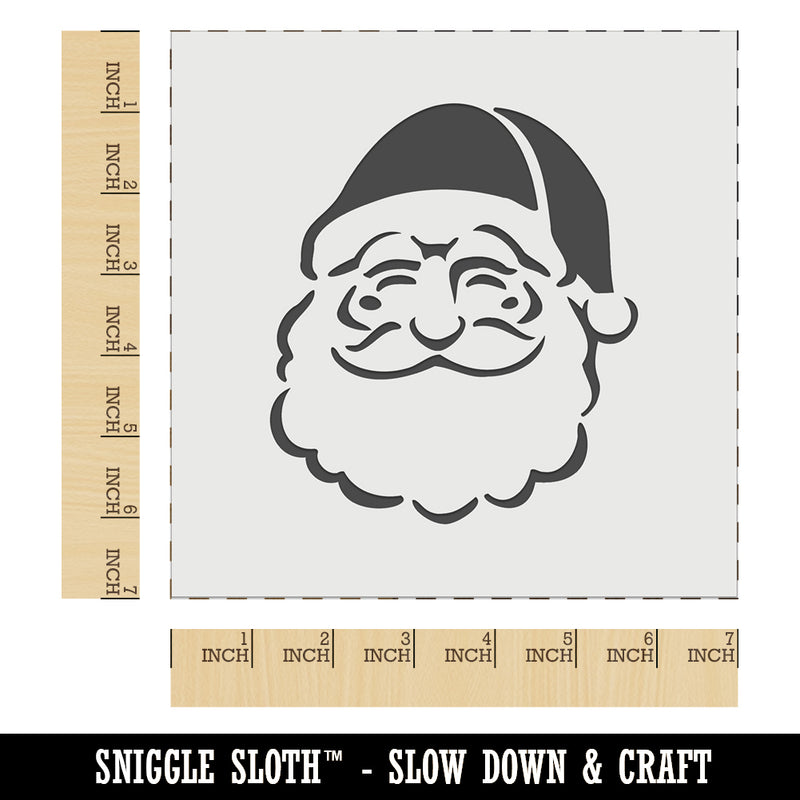 Santa Claus Head with Big Bushy Beard Christmas Holiday Wall Cookie DIY Craft Reusable Stencil