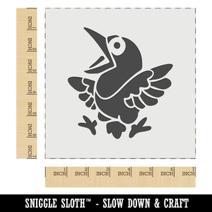 Shocked and Surprised Little Bird Crow Raven Wall Cookie DIY Craft Reusable Stencil