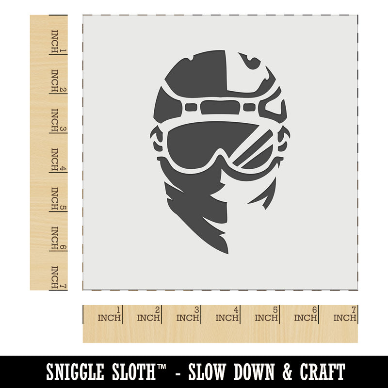 Snowboarder Helmet and Goggles with Bandana Wall Cookie DIY Craft Reusable Stencil