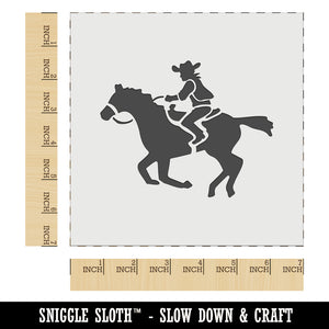 Wild Western Cowboy Riding on Horse Wall Cookie DIY Craft Reusable Stencil