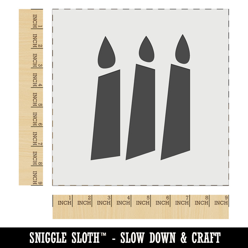 Birthday Candle Trio Solid Wall Cookie DIY Craft Reusable Stencil