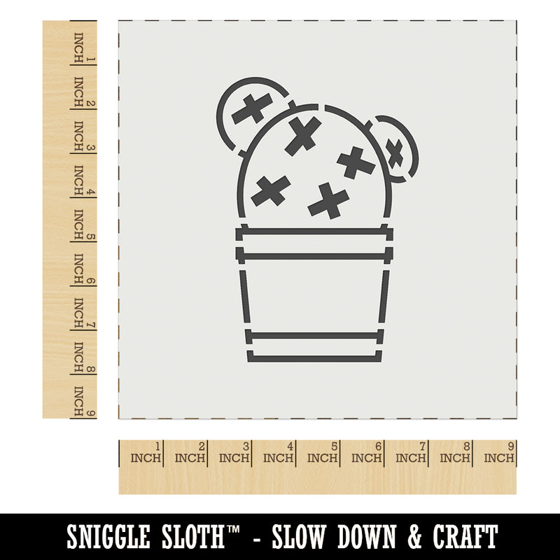 Cactus in Pot Succulent Wall Cookie DIY Craft Reusable Stencil