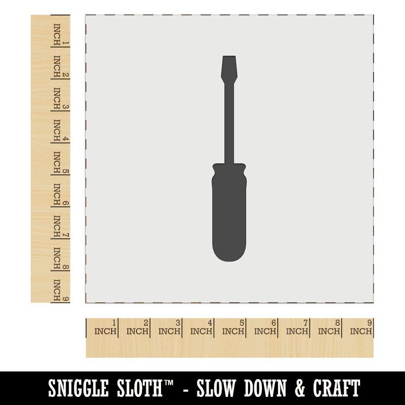 Screwdriver Silhouette Woodworking Tools Wall Cookie DIY Craft Reusable Stencil