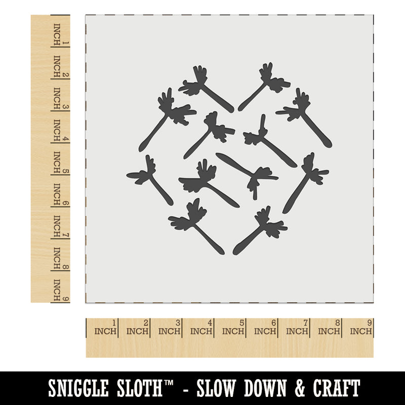 Dandelion Heart Sketch Abstract Wall Cookie DIY Craft Reusable Stencil