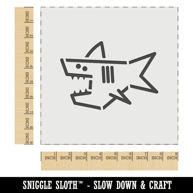 Shark Doodle Wall Cookie DIY Craft Reusable Stencil