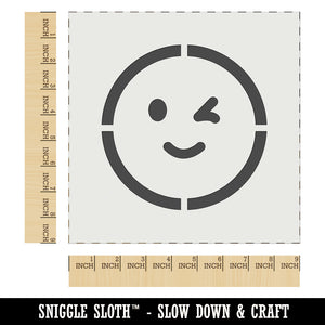 Winking Smiling Face Emoticon Wall Cookie DIY Craft Reusable Stencil