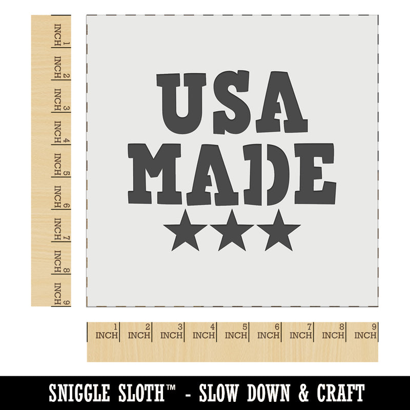 USA Made with Stars Fun Text Wall Cookie DIY Craft Reusable Stencil