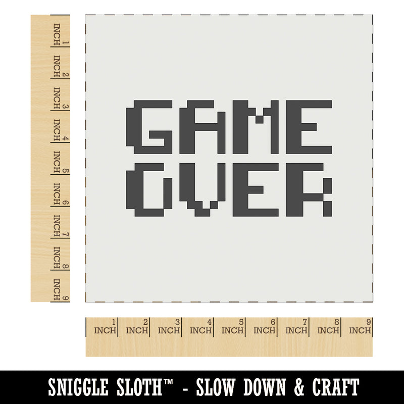 Pixel Video Game Over Text Wall Cookie DIY Craft Reusable Stencil
