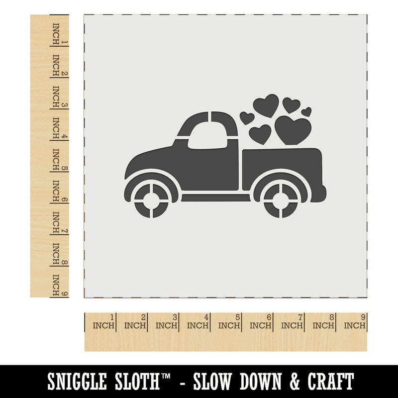 Cute Truck with Hearts Wall Cookie DIY Craft Reusable Stencil