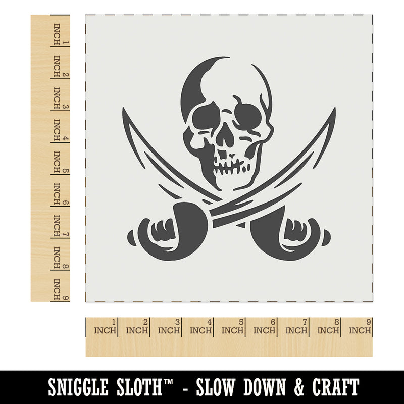 Pirate Skull and Swords Jolly Roger Wall Cookie DIY Craft Reusable Stencil