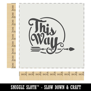 This Way Script Text Arrow Pointing Wall Cookie DIY Craft Reusable Stencil