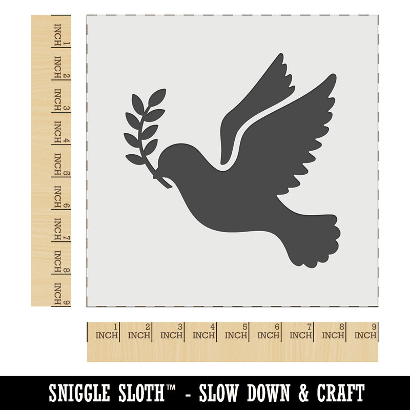 Dove Carrying Olive Branch Peace Silhouette Wall Cookie DIY Craft Reusable Stencil