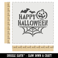 Happy Halloween Bats Spider Web Jack-O'-Lantern  Wall Cookie DIY Craft Reusable Stencil