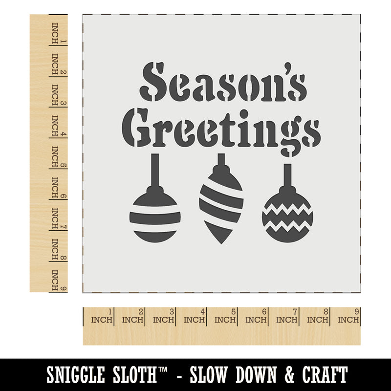 Season's Greetings Christmas Ornaments Wall Cookie DIY Craft Reusable Stencil