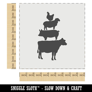 Chicken Sheep Pig Cow Stacked Farm Animals Wall Cookie DIY Craft Reusable Stencil