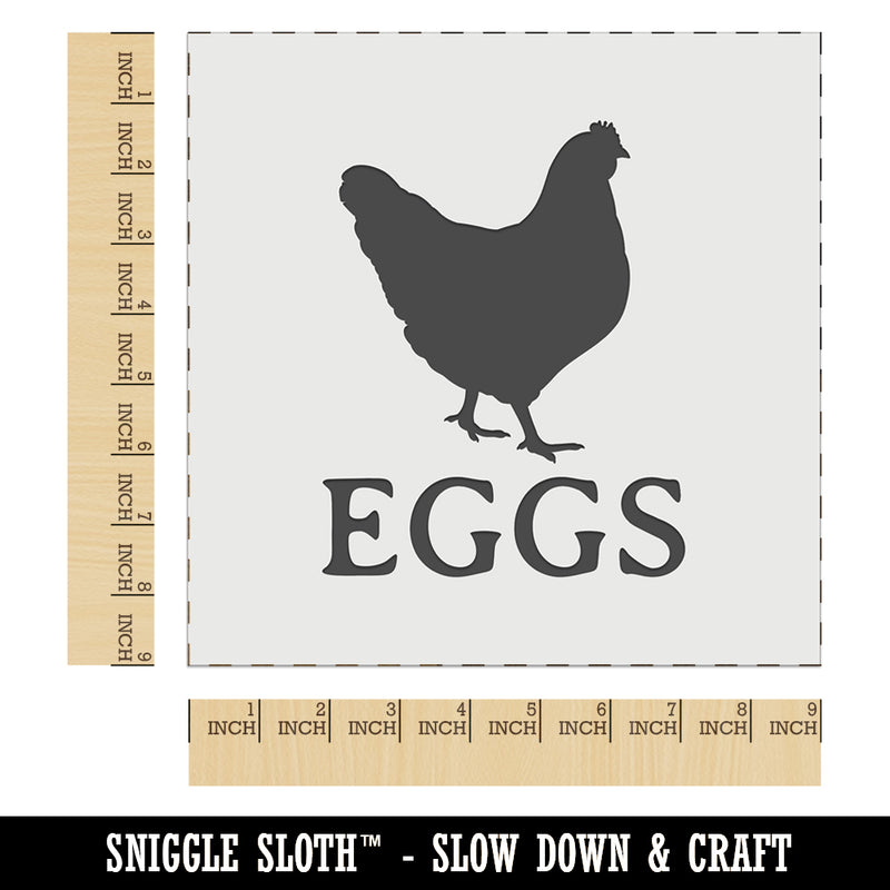 Eggs Text with Chicken Farm Wall Cookie DIY Craft Reusable Stencil