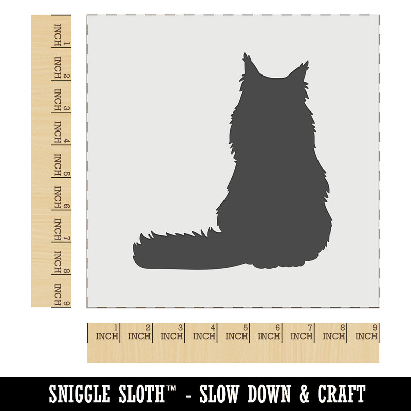 Sitting Maine Coon Cat Wall Cookie DIY Craft Reusable Stencil