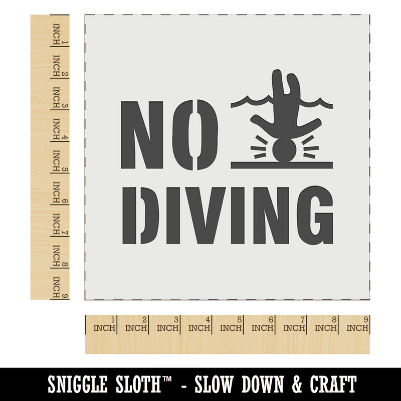 No Diving Swimming Head Injury Wall Cookie DIY Craft Reusable Stencil