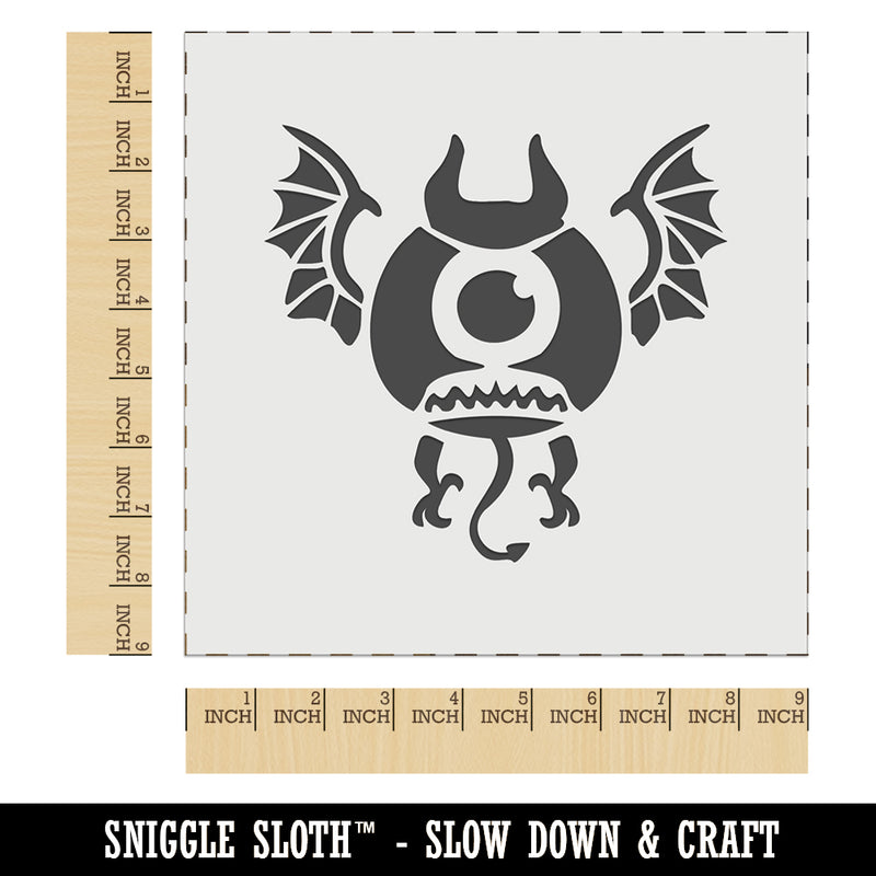 One Eyed Monster Demon with Bat Wings Wall Cookie DIY Craft Reusable Stencil