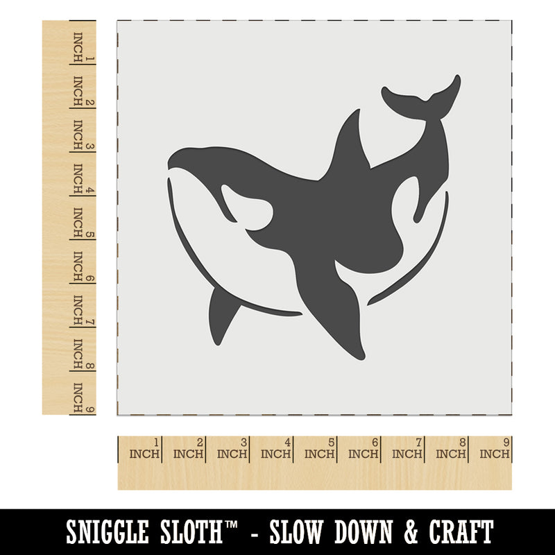 Orca Killer Whale Swimming Wall Cookie DIY Craft Reusable Stencil