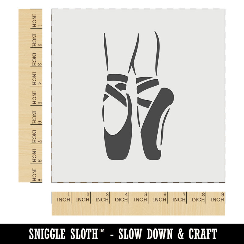 Ballerina on Toes Slippers Shoes Ballet Dance Wall Cookie DIY Craft Reusable Stencil