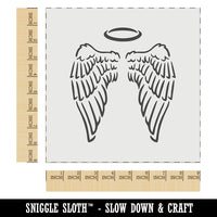 Folded Angel Wings with Halo Feathers Wall Cookie DIY Craft Reusable Stencil