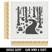 Forest Trail Birch Trees and Mushrooms Wall Cookie DIY Craft Reusable Stencil